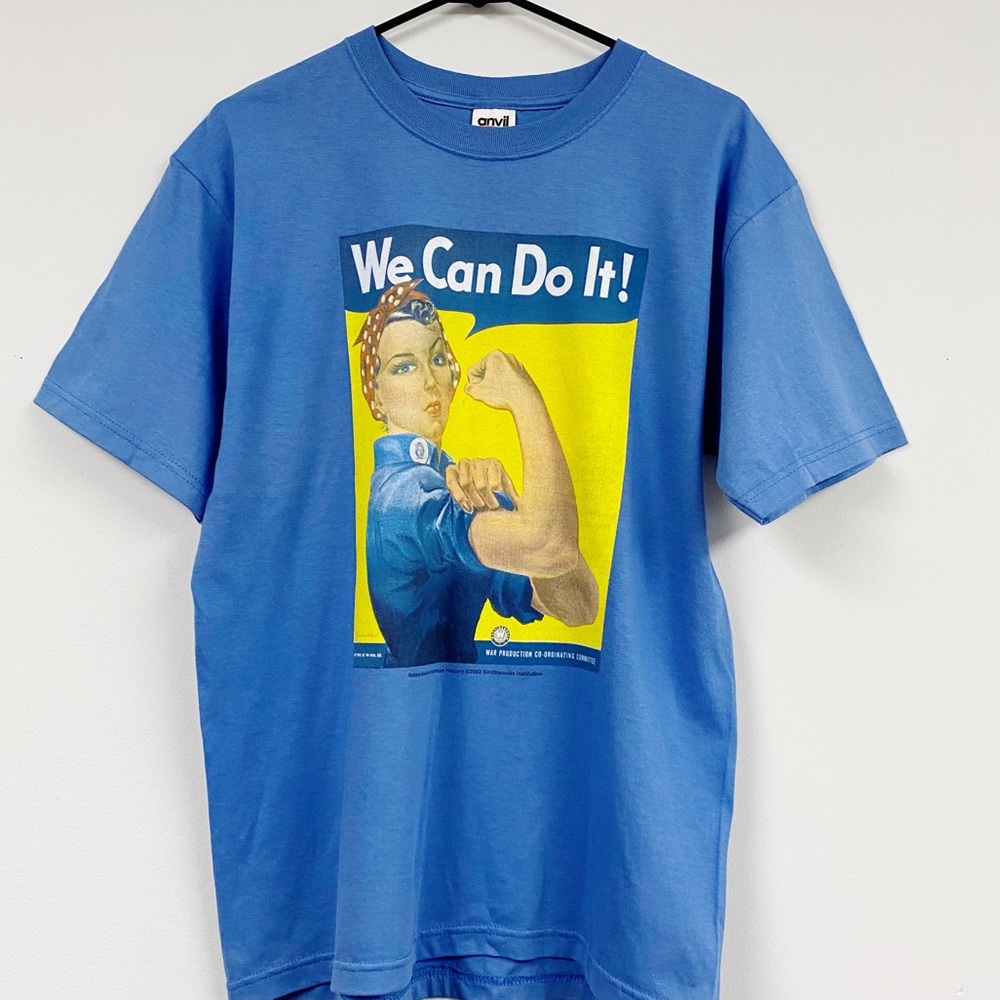 Rosie the Riveter Blue Graphic T-shirt